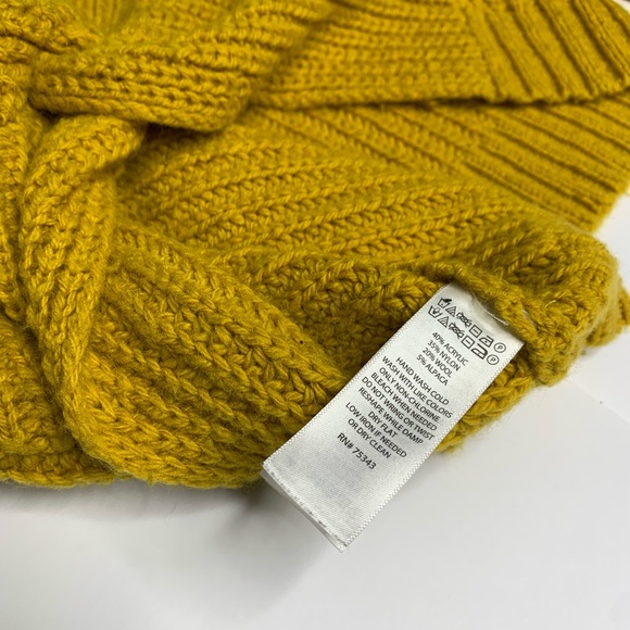 Yes Lola Marigold Yellow Chunky Knit Open Back Wool Alpaca Blend Sweater Small - Picture 12 of 12